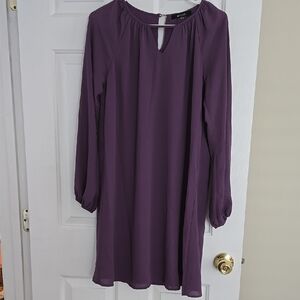 Elegant Purple Long Sleeve Dress